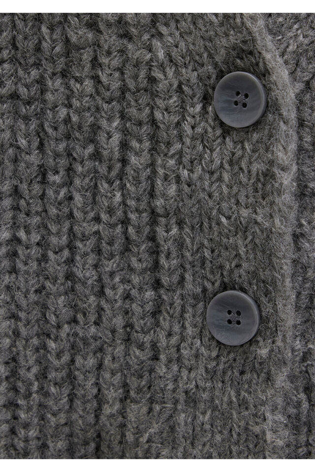 MAVİ KADIN ÖNÜ DÜĞMELİ HIRKA Koyu Gri Melanj 1710386-80024