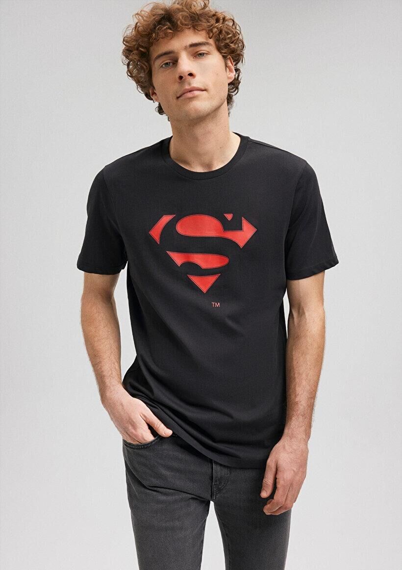 MAVİ ERKEK SUPERMAN BASKILI TİŞÖRT Siyah 066875-900
