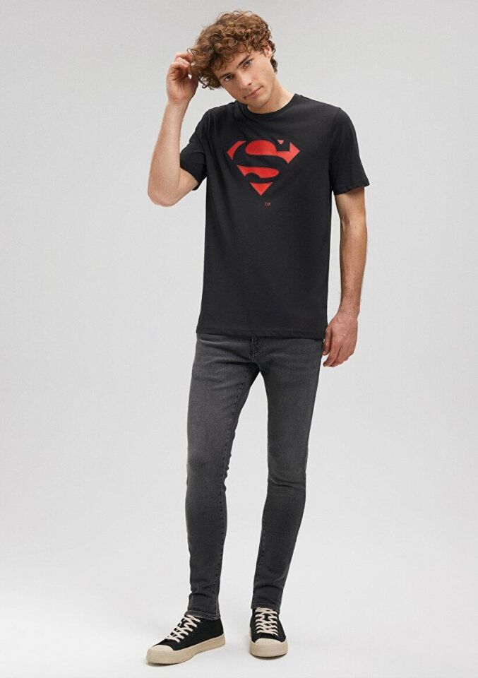 MAVİ ERKEK SUPERMAN BASKILI TİŞÖRT Siyah 066875-900