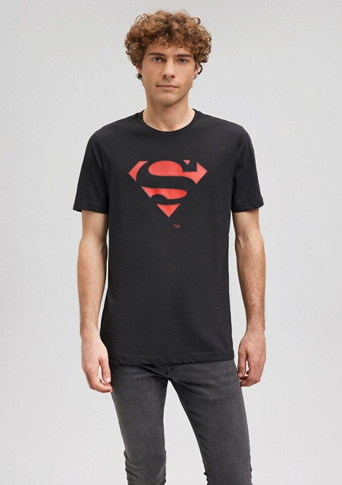 MAVİ ERKEK SUPERMAN BASKILI TİŞÖRT Siyah 066875-900