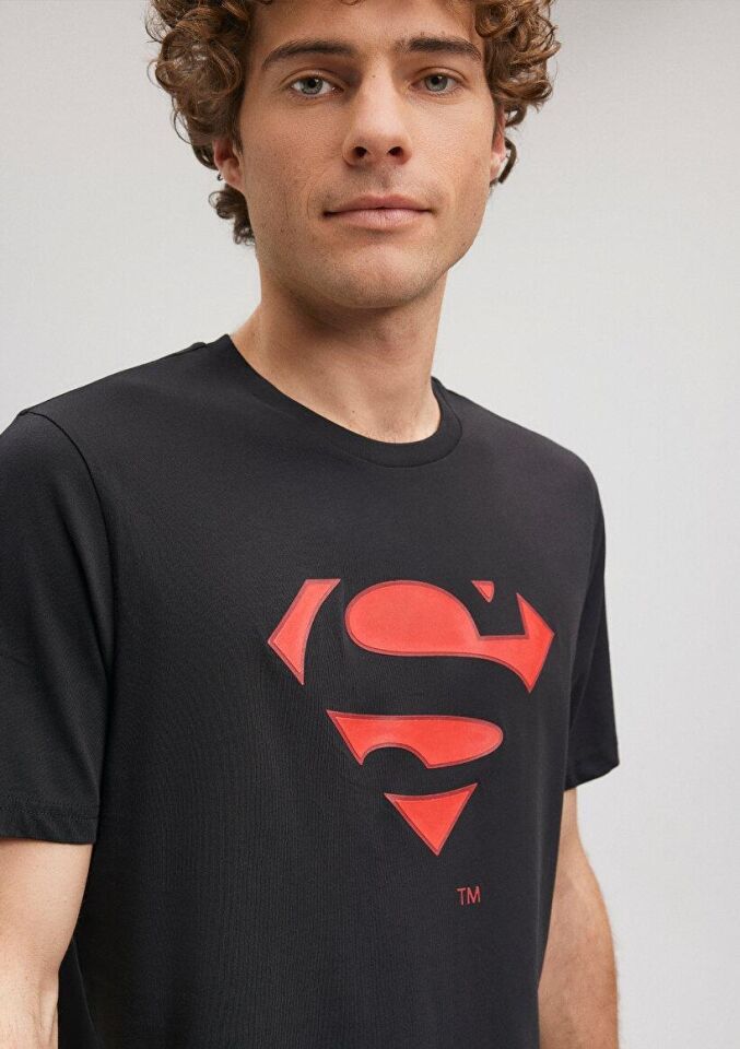 MAVİ ERKEK SUPERMAN BASKILI TİŞÖRT Siyah 066875-900