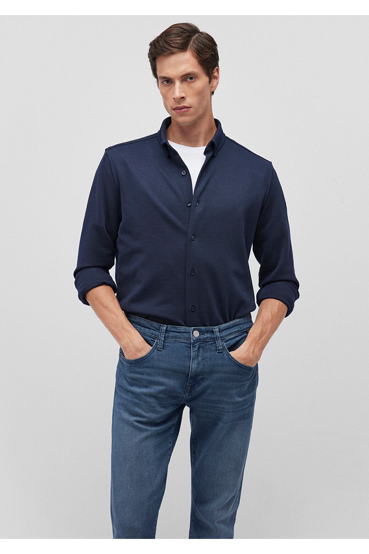 MAVİ ERKEK UZUN KOL GÖMLEK Baritone Blue 0211236-86415