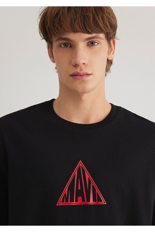 MAVİ ERKEK MAVİ BASKILI TİŞÖRT Siyah 0612524-900 M - SİYAH