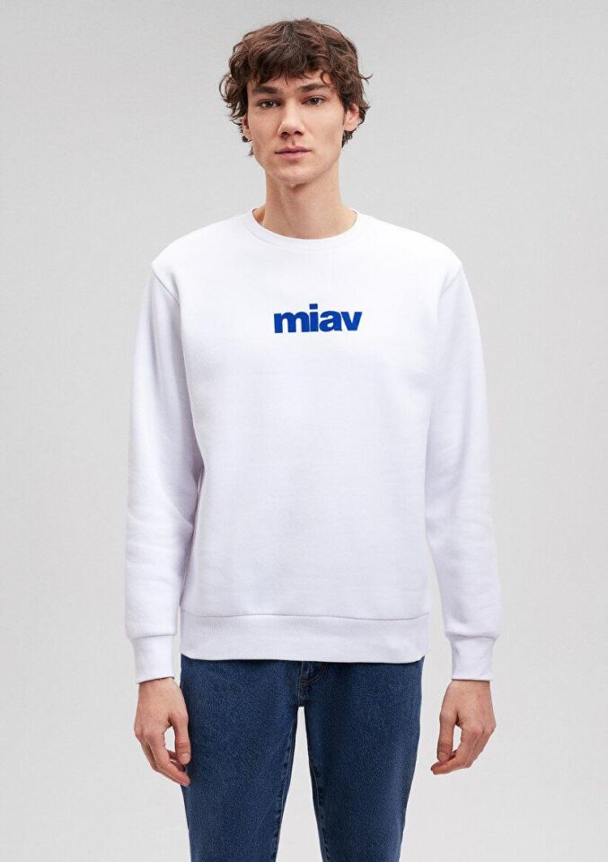 MAVİ ERKEK MİAV BASKILI SWEATSHIRT Beyaz 0610925-620