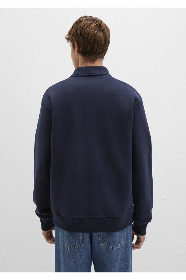 MAVİ ERKEK YARIM DÜĞMELİ SWEATSHIRT Gece Lacivert 0S10494-70490