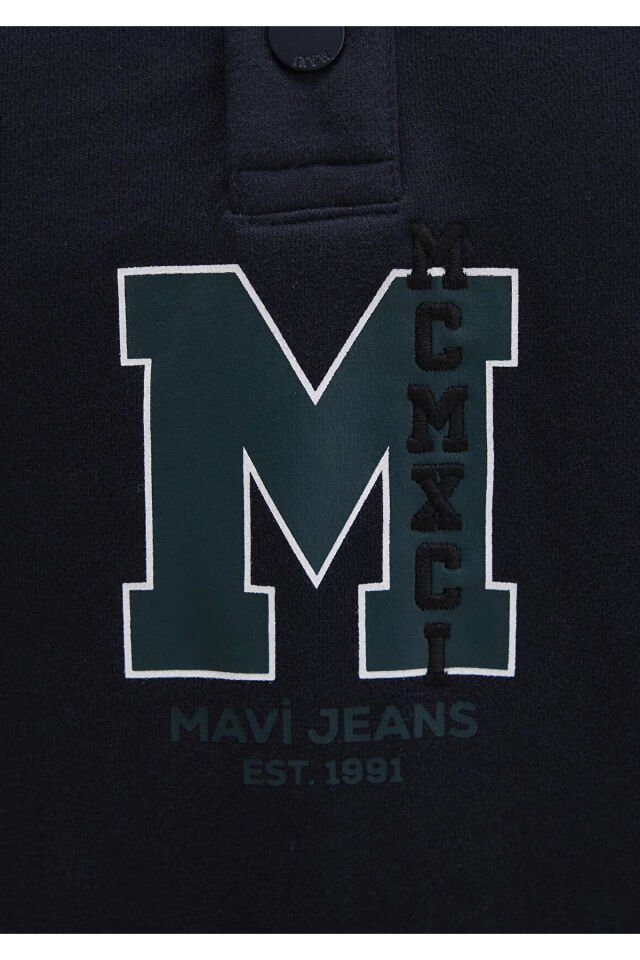 MAVİ ERKEK YARIM DÜĞMELİ SWEATSHIRT Gece Lacivert 0S10494-70490