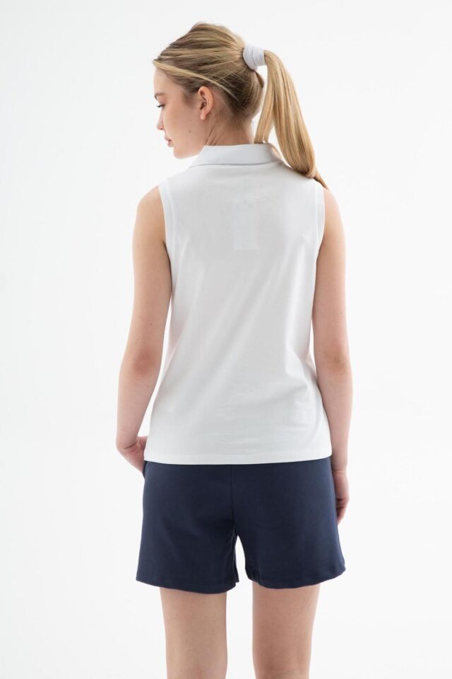 FASHION FRIENDS KADIN POLO V YAKA KOLSUZ T-SHİRT 25Y0516K1