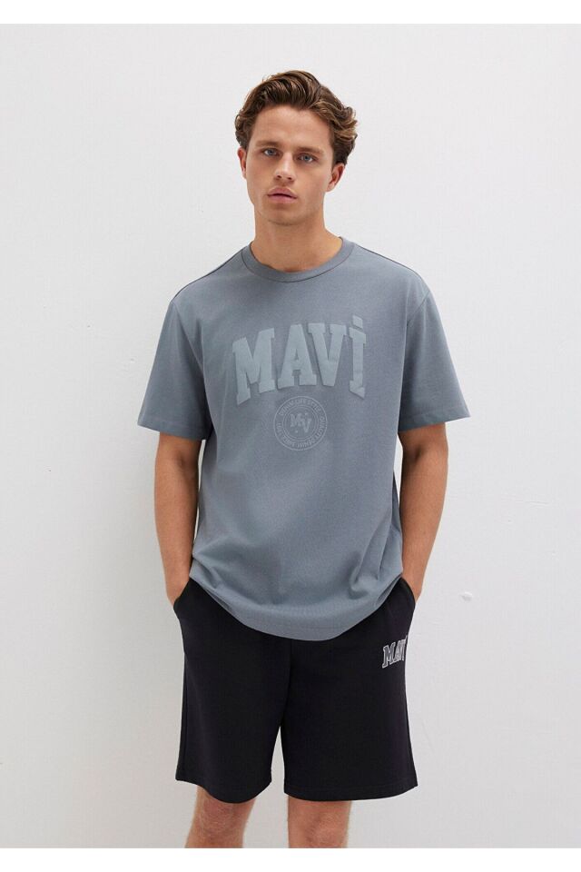 MAVİ ERKEK MAVİ BASKILI TİŞÖRT Fırtına Gri 0612897-80889