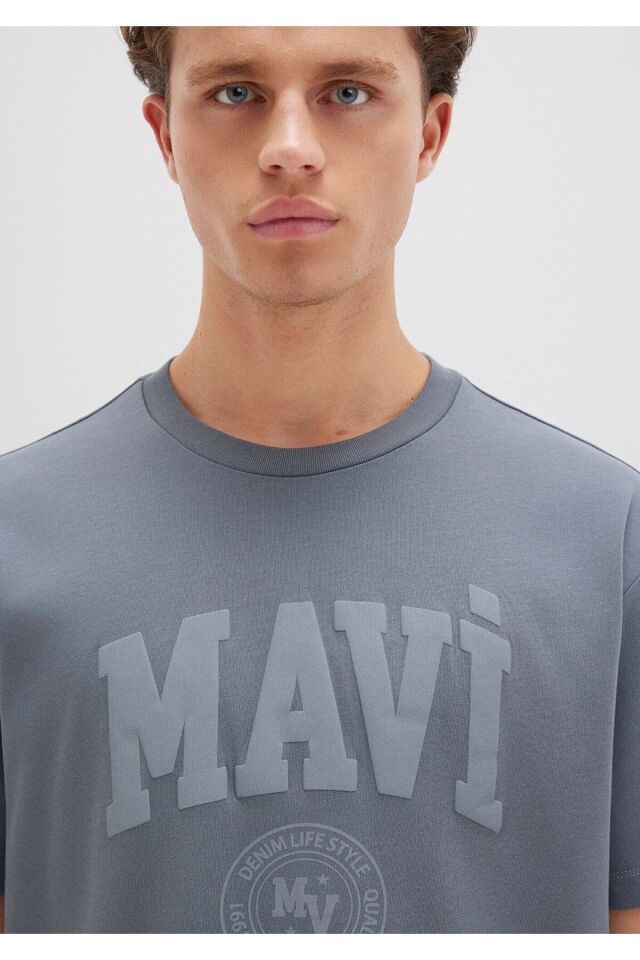 MAVİ ERKEK MAVİ BASKILI TİŞÖRT Fırtına Gri 0612897-80889