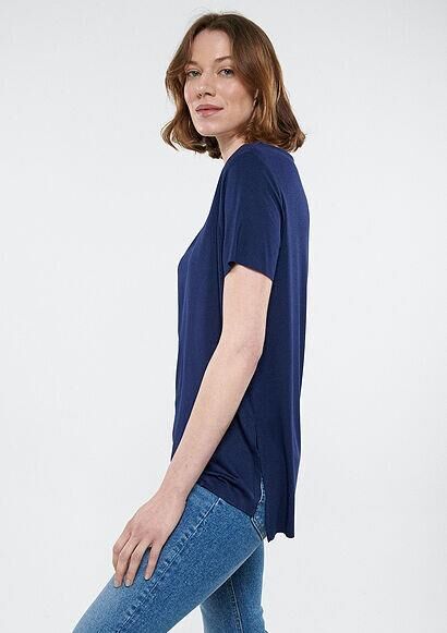 MAVİ KADIN BASIC V YAKA PENYE Black Iris 166775-70497