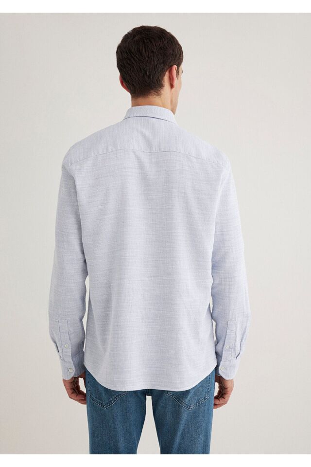 MAVİ ERKEK UZUN KOLLU GÖMLEK Havacı Mavi 0210053-70874 XL - MAVİ