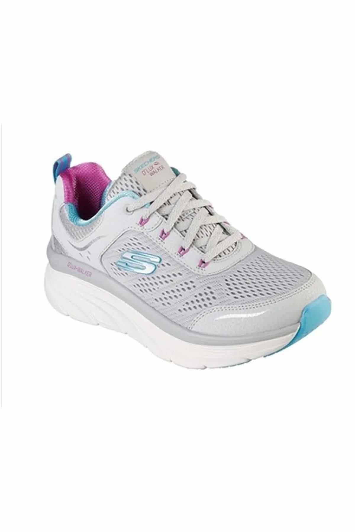 SKECHERS KADIN AÇIK GRİ/ÇOK RENKLİ D'LUX WALKER SPOR AYAKKABI 149023 LGMT