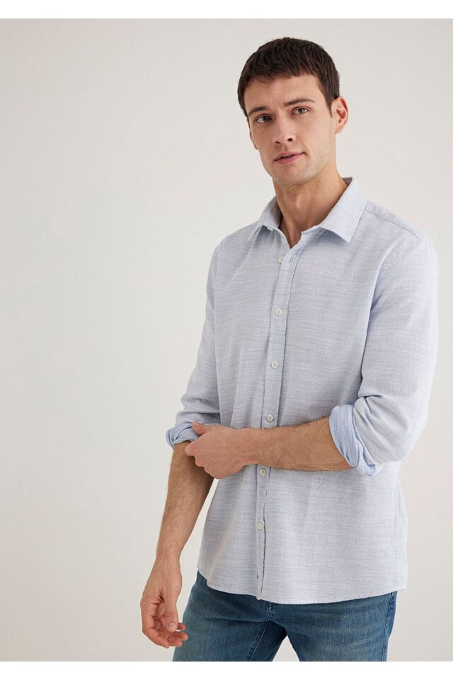 MAVİ ERKEK UZUN KOLLU GÖMLEK Havacı Mavi 0210053-70874 XS - MAVİ