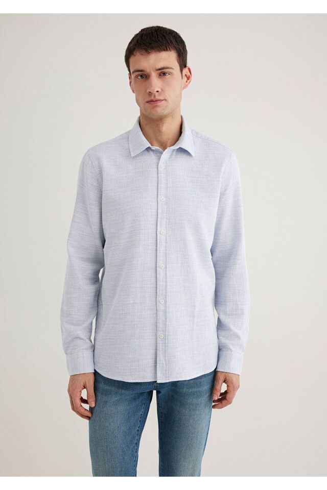 MAVİ ERKEK UZUN KOLLU GÖMLEK Havacı Mavi 0210053-70874 XS - MAVİ