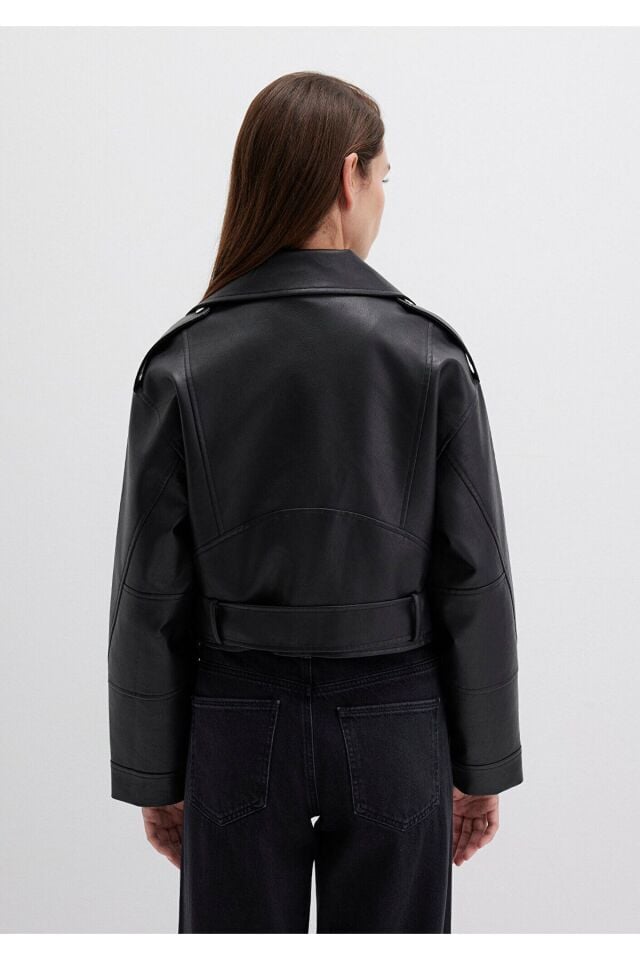 MAVİ KADIN CROP CEKET Siyah 1110375-900