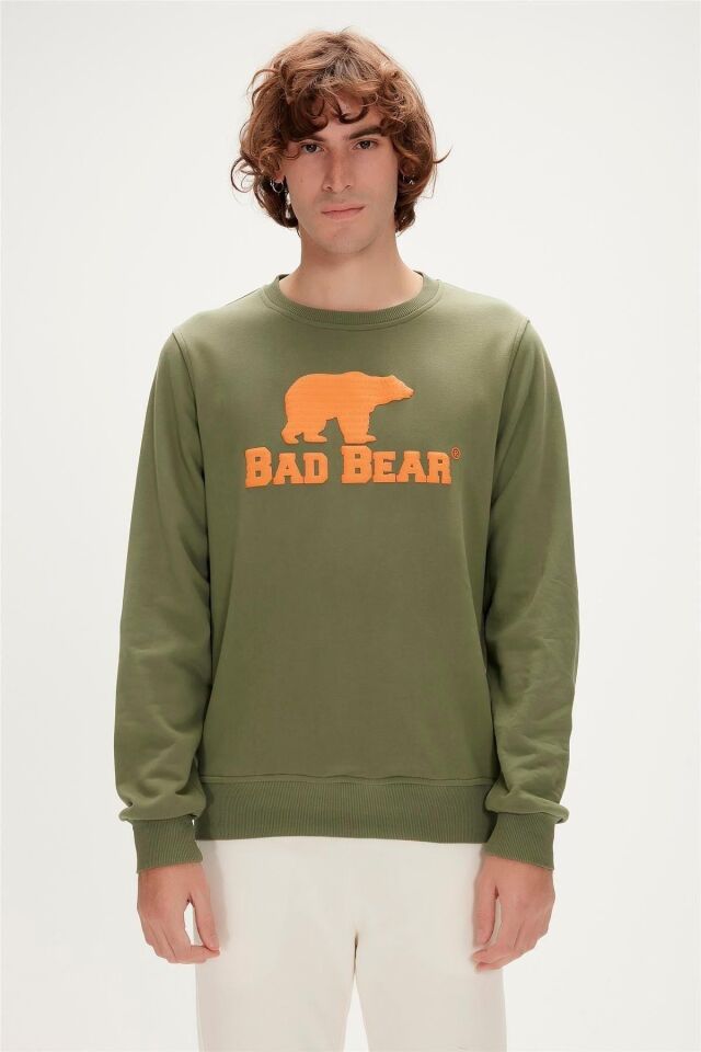 BAD BEAR ERKEK LOGO CREWNECK 22.02.12.007 YEŞİL - S