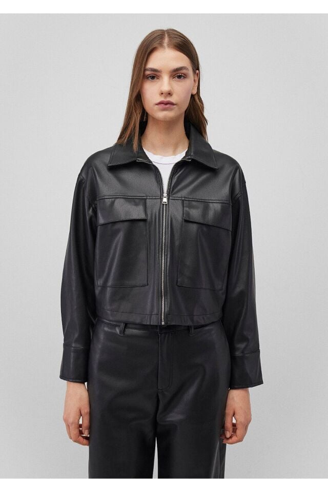MAVİ KADIN DOKUMA OVERSHIRT Siyah 1210967-900