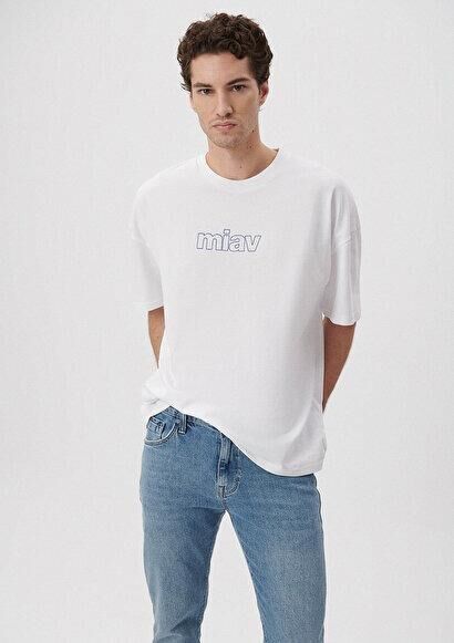 MAVİ ERKEK MİAV TİŞÖRT BEYAZ 0611704-620