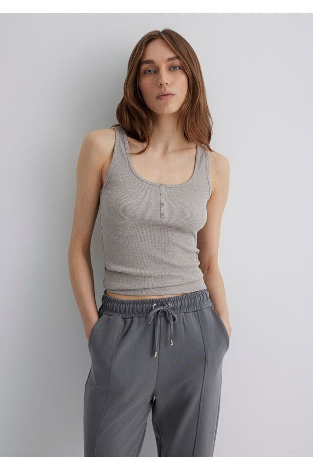 MAVİ KADIN ASKILI BASIC ATLET Yulaf Melanj 1613143-85576