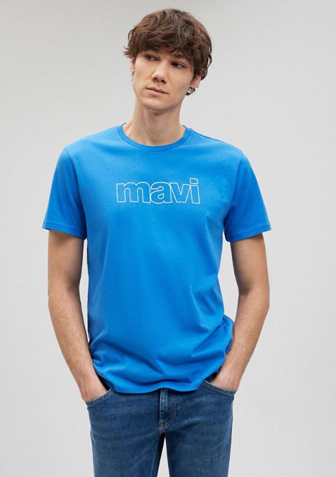 MAVİ ERKEK MAVİ LOGO TİŞÖRT Gök Mavi 065781-81347