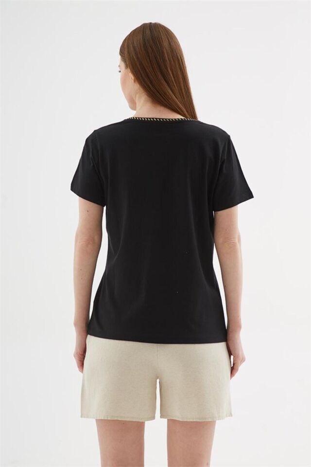 FASHION FRIENDS KADIN V YAKA T-SHİRT 25Y0478K1