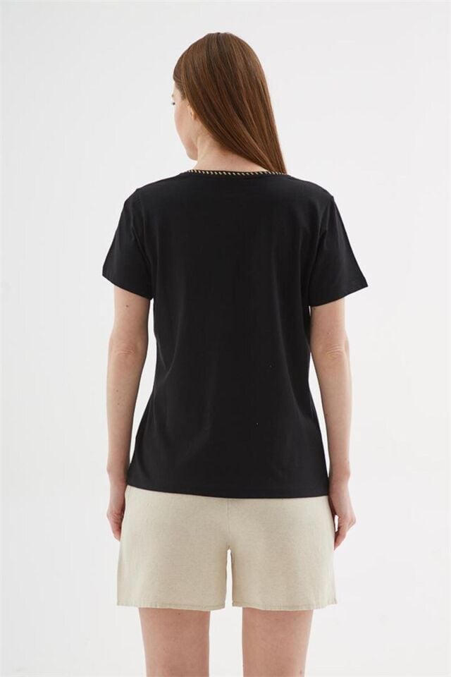 FASHION FRIENDS KADIN V YAKA T-SHİRT 25Y0478K1