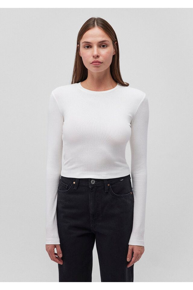 MAVİ KADIN UZUN KOLLU PENYE UST  Kırık Beyaz 1612822-70057