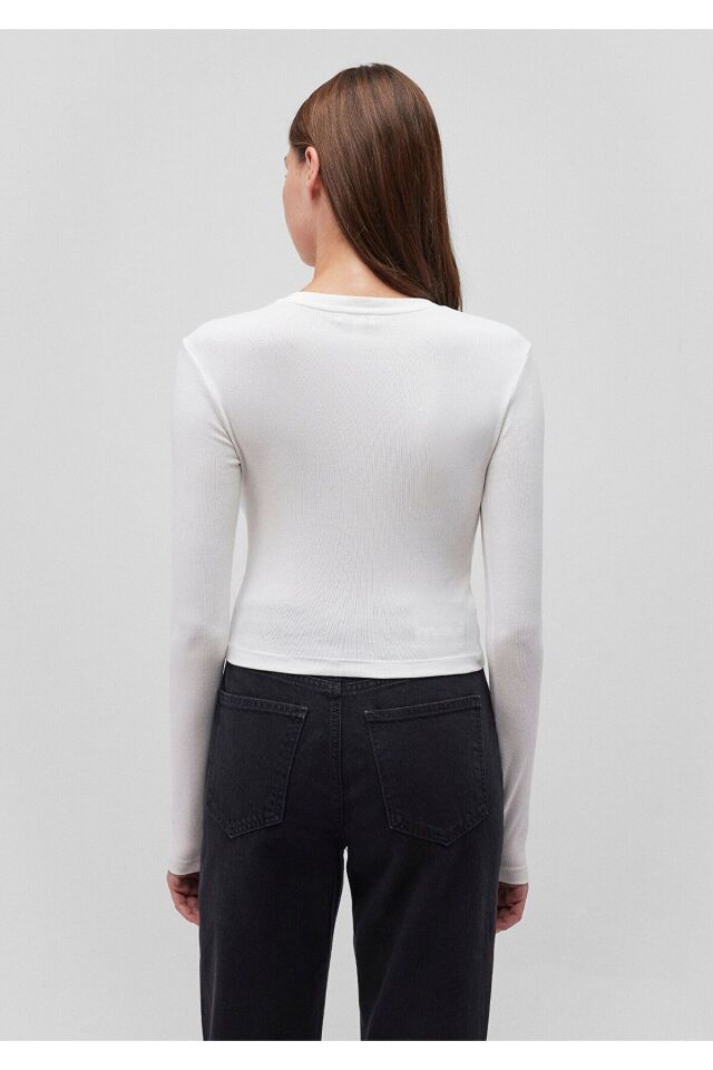 MAVİ KADIN UZUN KOLLU PENYE UST  Kırık Beyaz 1612822-70057