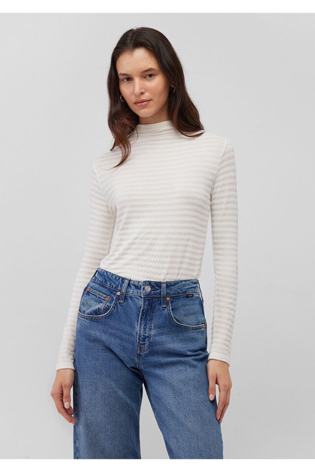 MAVİ KADIN UZUN KOLLU PENYE Kırık Beyaz 1612026-70057