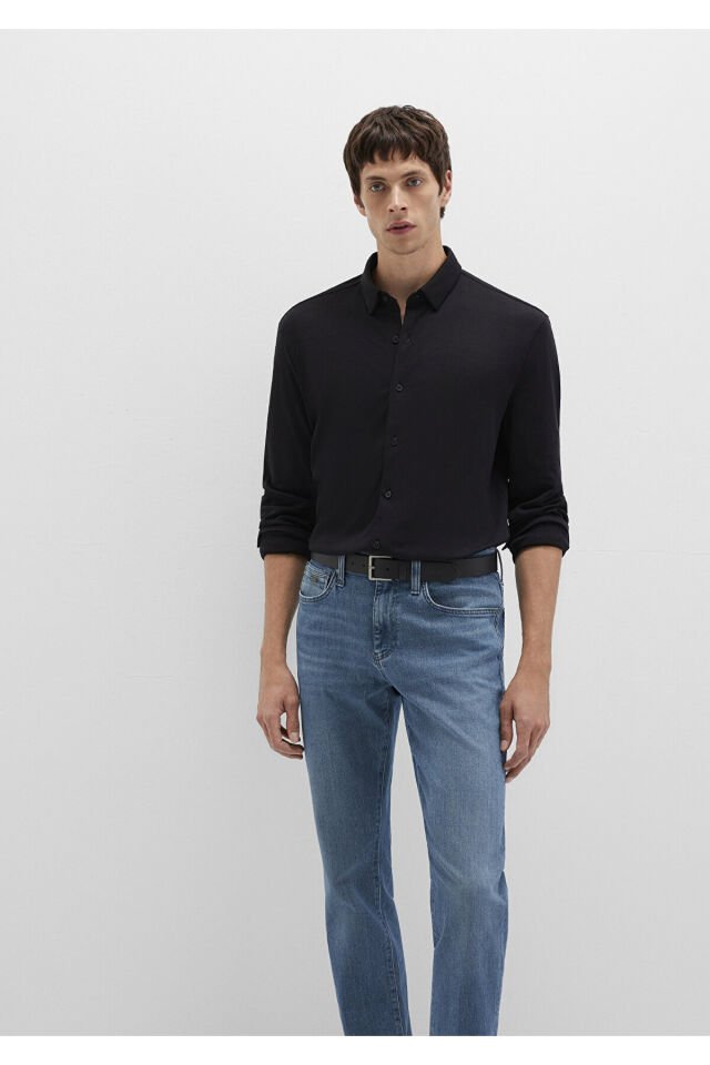 MAVİ ERKEK UZUN KOL GÖMLEK Siyah 0211758-900