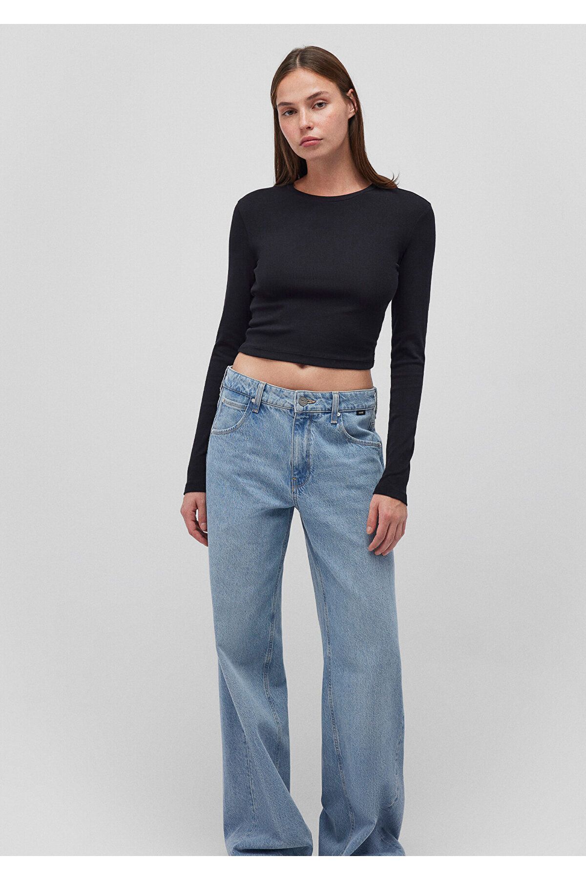 MAVİ KADIN UZUN KOLLU PENYE UST  Siyah 1612822-900