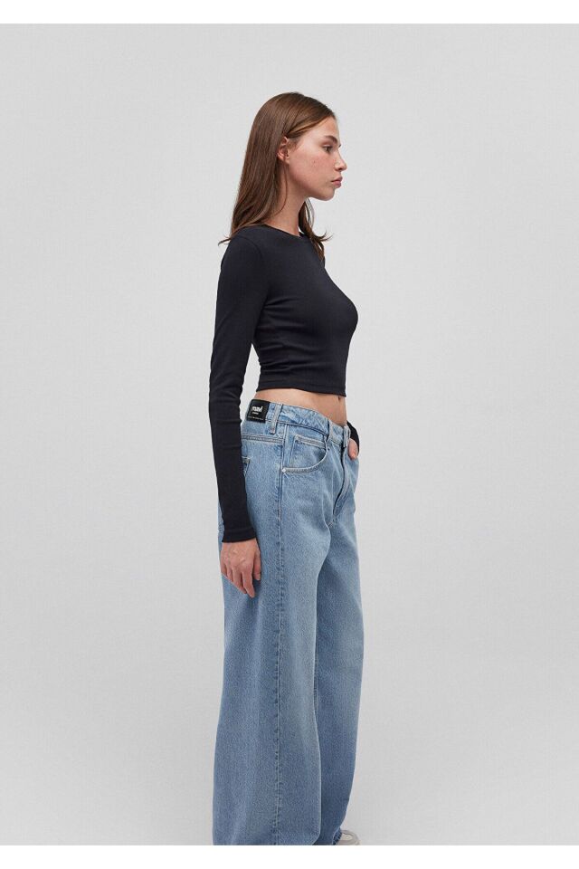 MAVİ KADIN UZUN KOLLU PENYE UST  Siyah 1612822-900