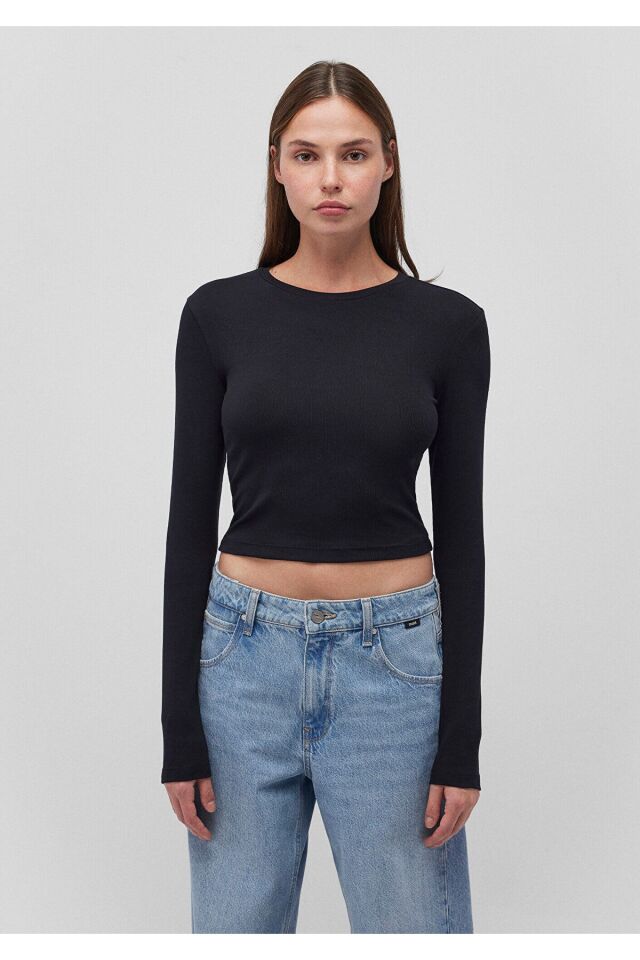 MAVİ KADIN UZUN KOLLU PENYE UST  Siyah 1612822-900