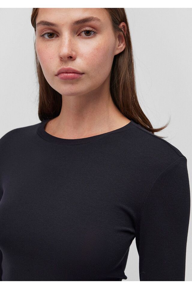 MAVİ KADIN UZUN KOLLU PENYE UST  Siyah 1612822-900