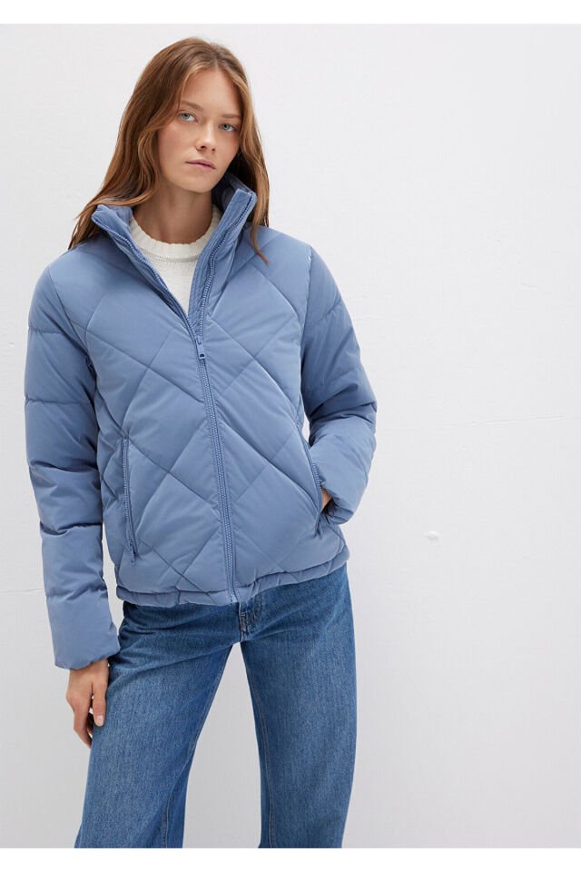 MAVİ KADIN ELMAS KAPİTONE CEKET Soluk Taş Mavi 1110230-70738