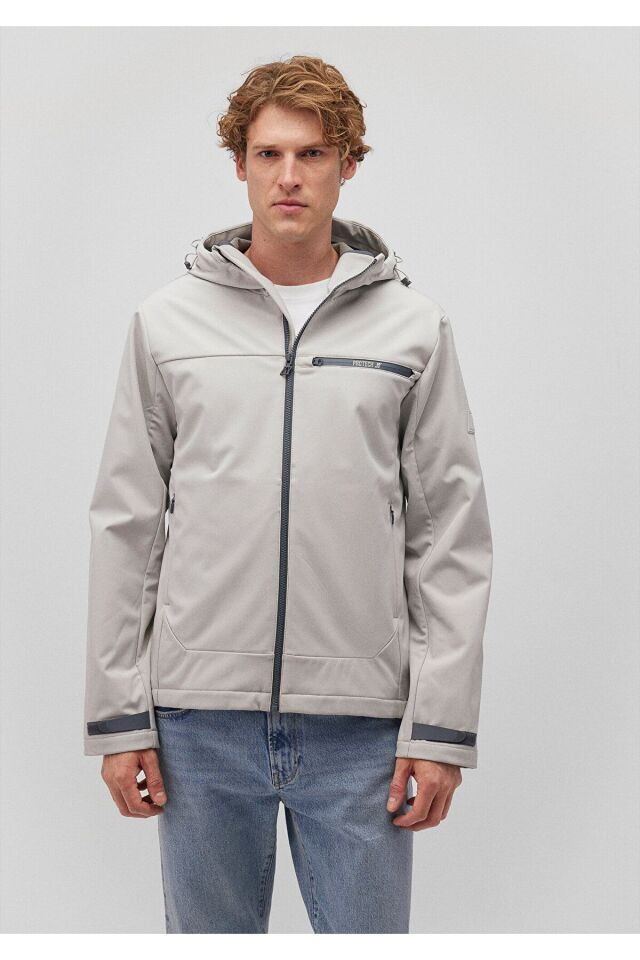 MAVİ ERKEK KAPÜŞONLU CEKET Açık Gri 0110357-70074 M - GRİ