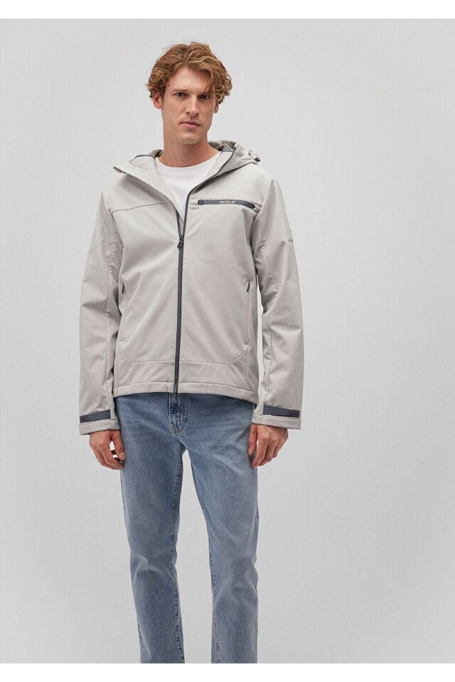 MAVİ ERKEK KAPÜŞONLU CEKET Açık Gri 0110357-70074 XS - GRİ
