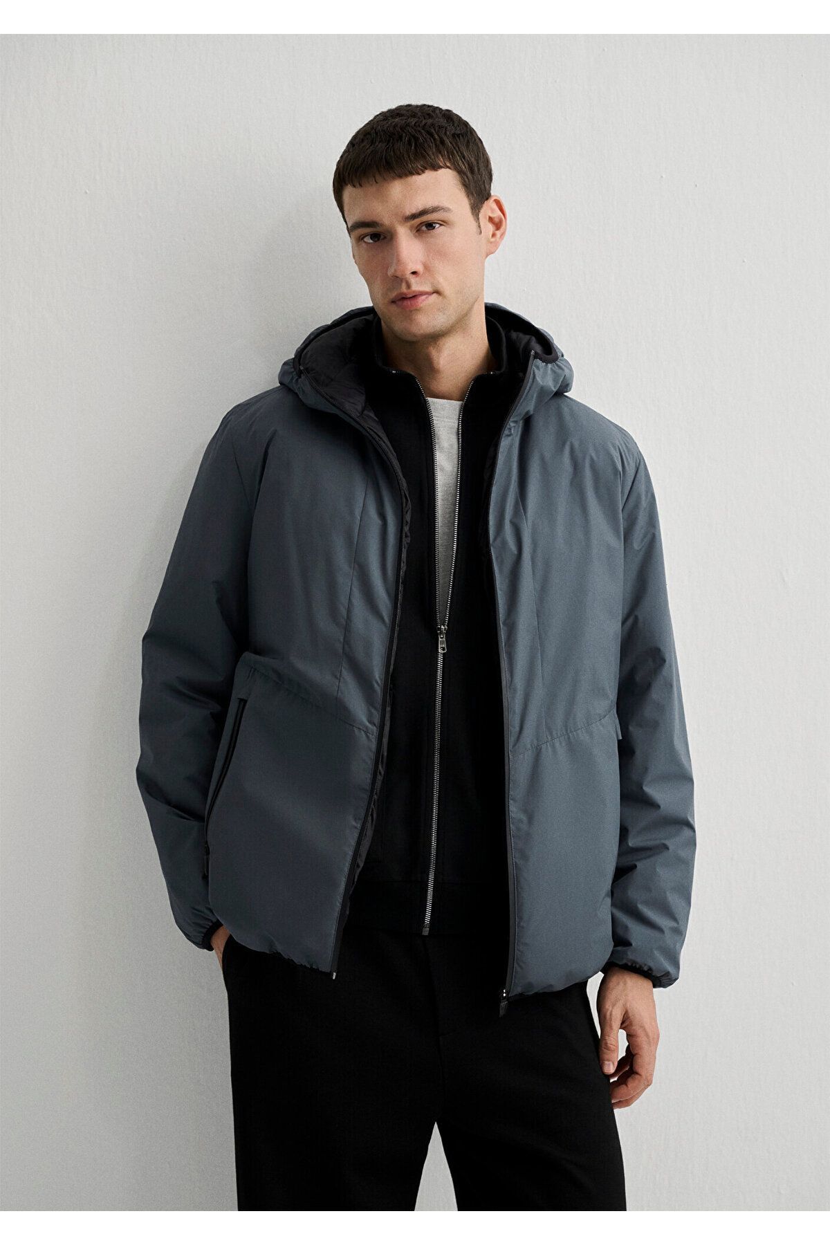 MAVİ ERKEK KAPÜŞONLU CEKET Koyu Deniz Mavi 0110354-80776