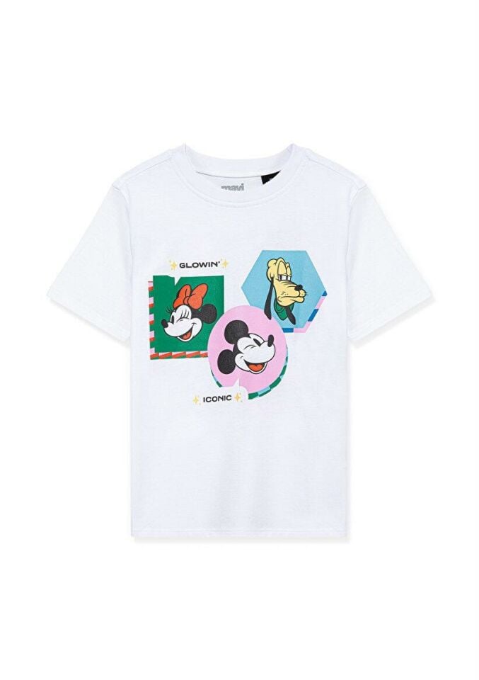 MAVİ ÇOCUK MICKEY MOUSE BASKILI TİŞÖRT Beyaz 7610166-620