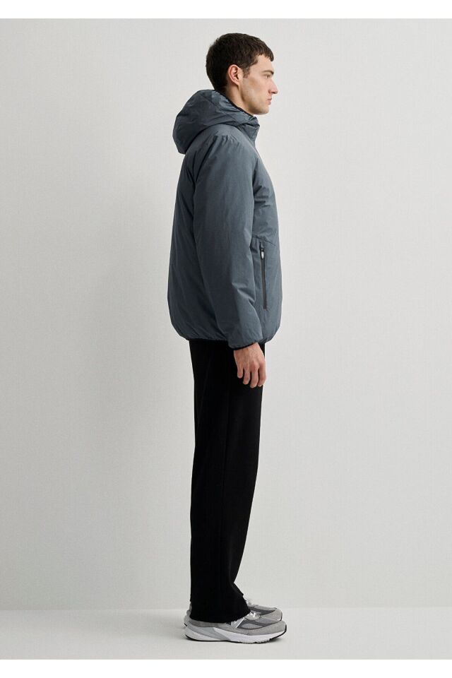 MAVİ ERKEK KAPÜŞONLU CEKET Koyu Deniz Mavi 0110354-80776 XL - MAVİ