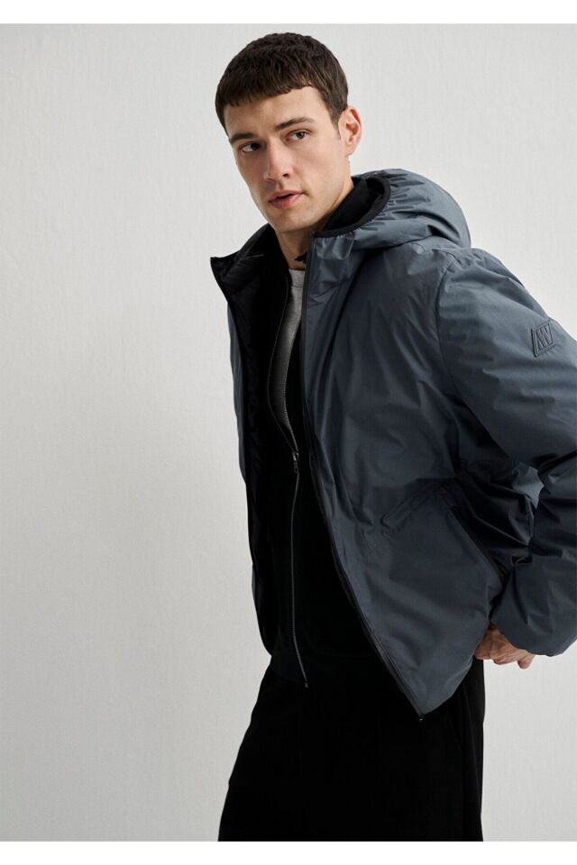 MAVİ ERKEK KAPÜŞONLU CEKET Koyu Deniz Mavi 0110354-80776 XS - MAVİ