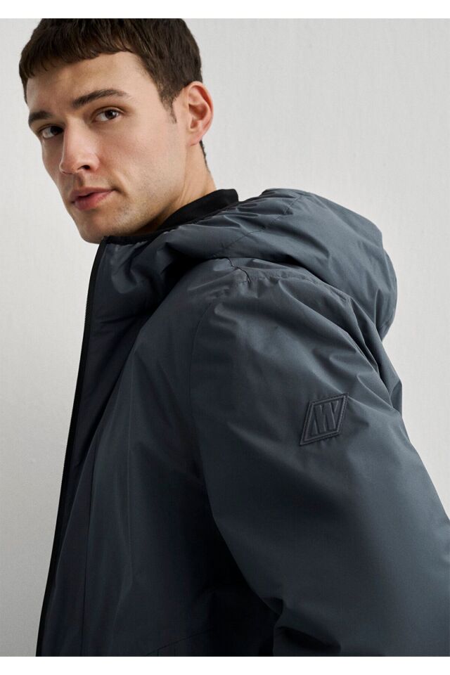 MAVİ ERKEK KAPÜŞONLU CEKET Koyu Deniz Mavi 0110354-80776 XS - MAVİ