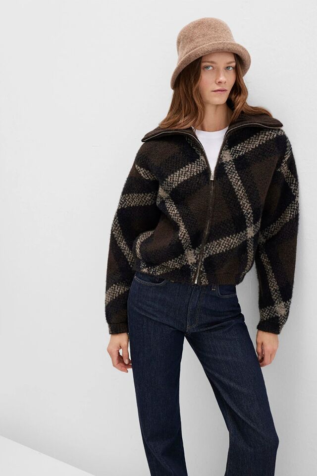 MAVİ KADIN FERMUARLI HIRKA Chocolate Martini 1710794-87537