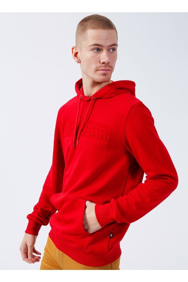 BAD BEAR ERKEK PUCKER BEAR HOODIE 22.02.12.014 KIRMIZI - XXL