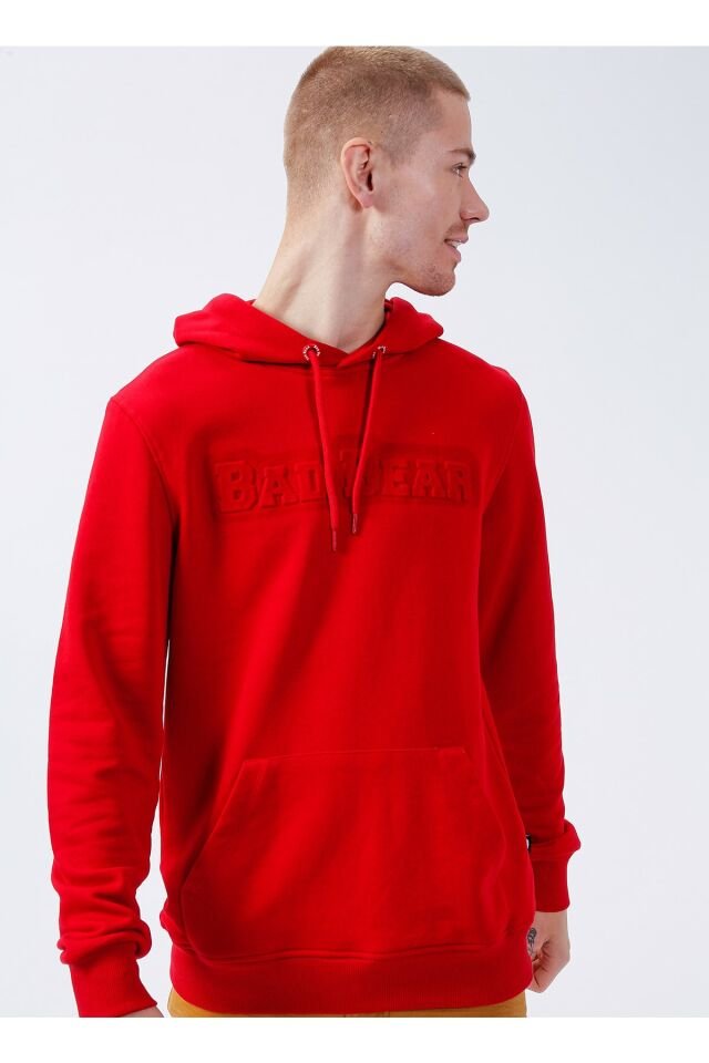 BAD BEAR ERKEK PUCKER BEAR HOODIE 22.02.12.014 KIRMIZI - XXL
