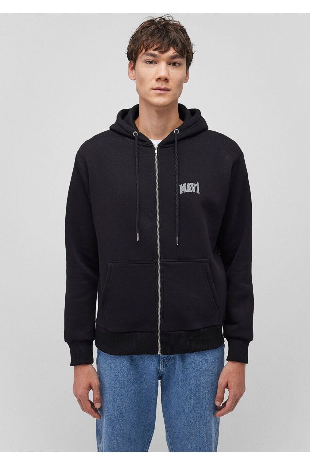 MAVİ ERKEK MAVİ LOGO FERMUARLI KAPÜŞONLU SWEATSHIRT 0611715-900