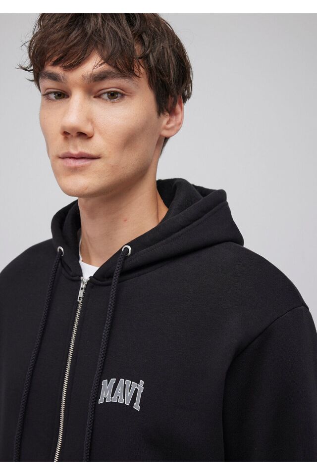 MAVİ ERKEK MAVİ LOGO FERMUARLI KAPÜŞONLU SWEATSHIRT 0611715-900