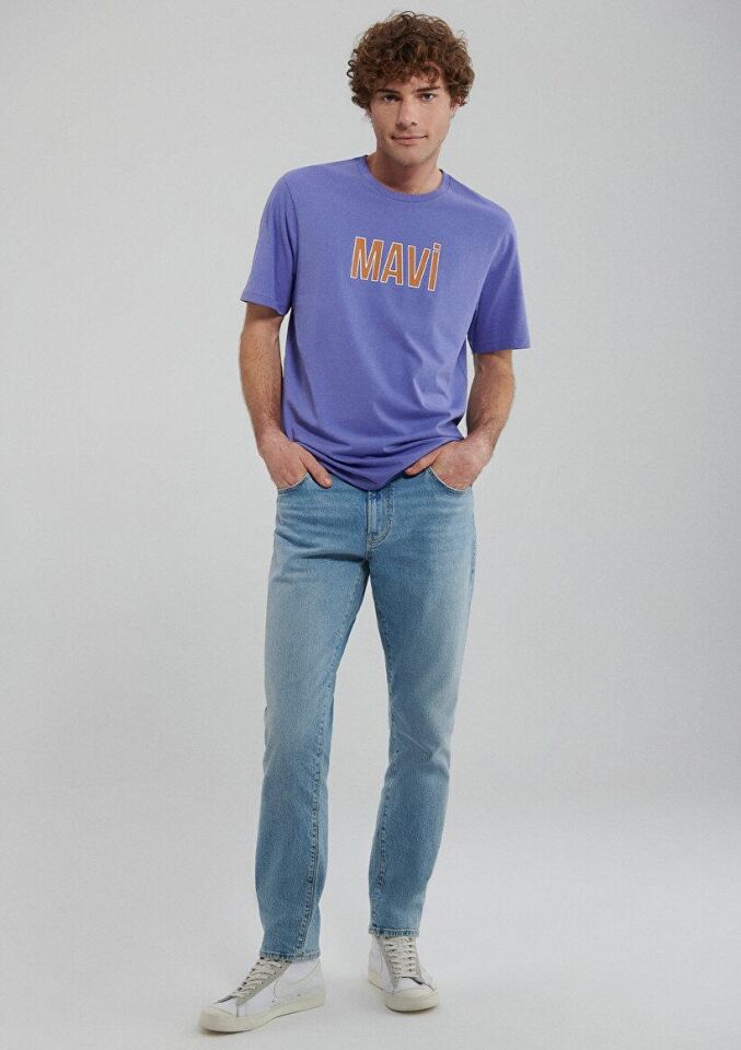 MAVİ ERKEK MAVİ LOGO TİŞÖRT Koyu Eflatun 066842-34637