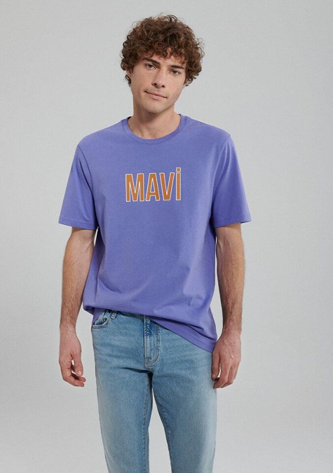 MAVİ ERKEK MAVİ LOGO TİŞÖRT Koyu Eflatun 066842-34637