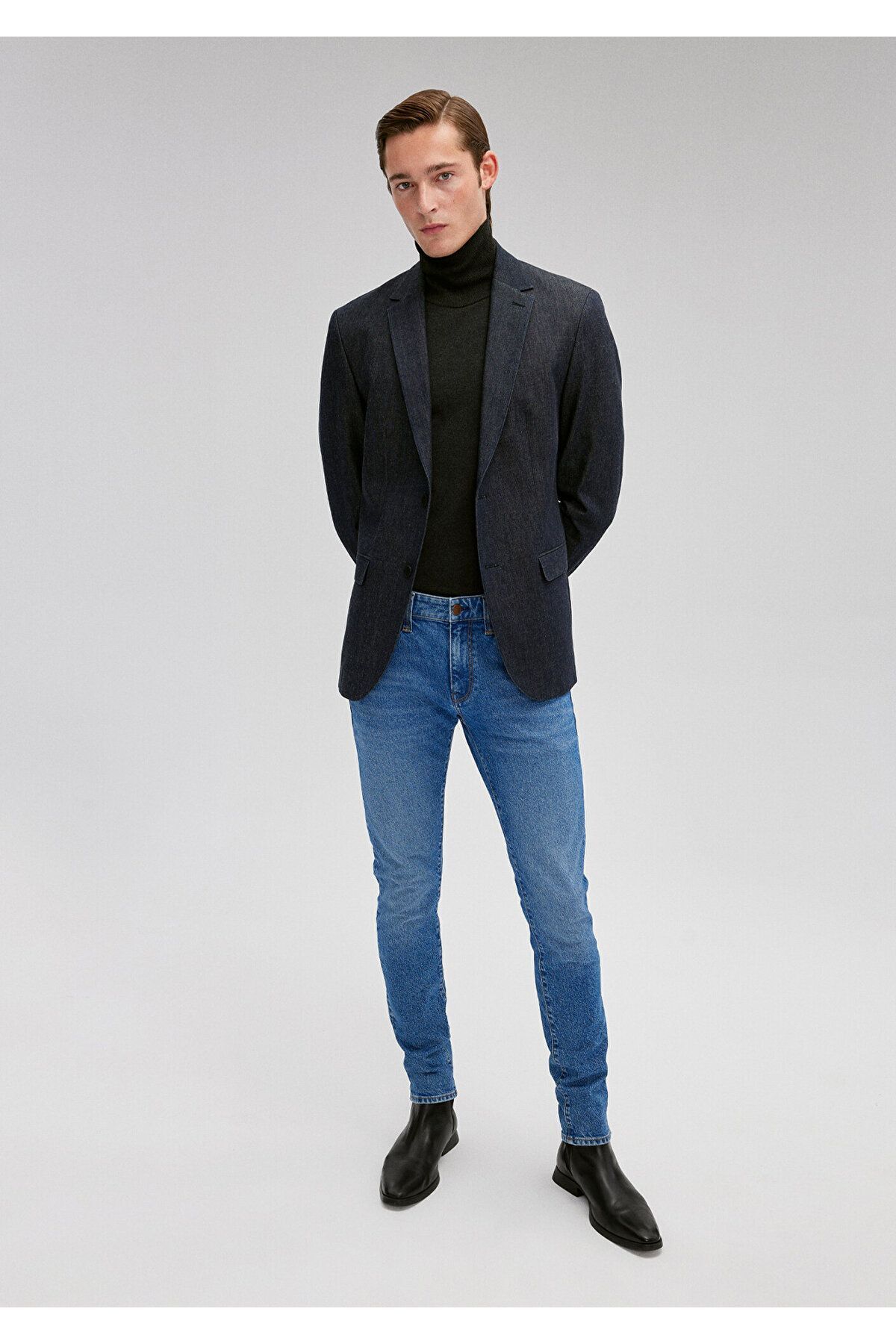 MAVİ ERKEK KVNÇ Mid Brushed Mavi Black 001070-85901 MAVİ - 31/32